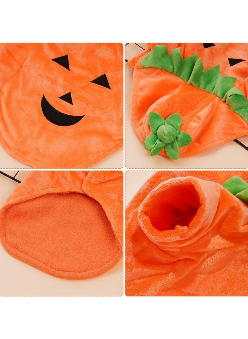 VUCATIN زي هالوين على شكل قرع للكلاب والقطط، ملابس تنكرية للحيوانات الأليفة، ملابس بغطاء رأس من الصوف، سترة، معطف، أزياء هالوين للكلاب والجراء والقطط - Image 4