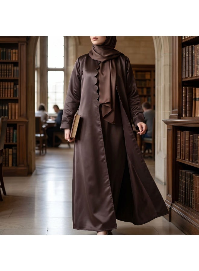 Dakakeen Concept Taffeta OpenAbaya by Designer Alaa from Dakakeeen Al-Khair –  Abaya for Women - Saudi Style Luxury Women's Abaya, Modest Open Front Daily & Formal - Image 4
