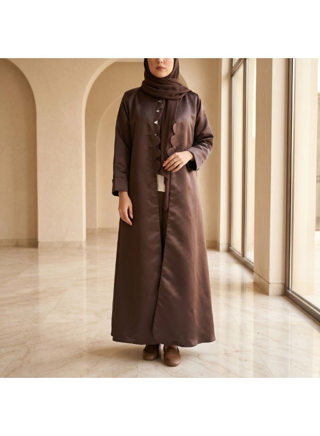 Dakakeen Concept Taffeta OpenAbaya by Designer Alaa from Dakakeeen Al-Khair –  Abaya for Women - Saudi Style Luxury Women's Abaya, Modest Open Front Daily & Formal - Image 5