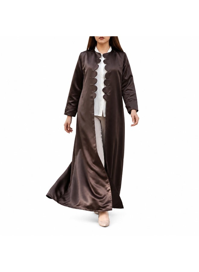 Dakakeen Concept Taffeta OpenAbaya by Designer Alaa from Dakakeeen Al-Khair –  Abaya for Women - Saudi Style Luxury Women's Abaya, Modest Open Front Daily & Formal - Image 1