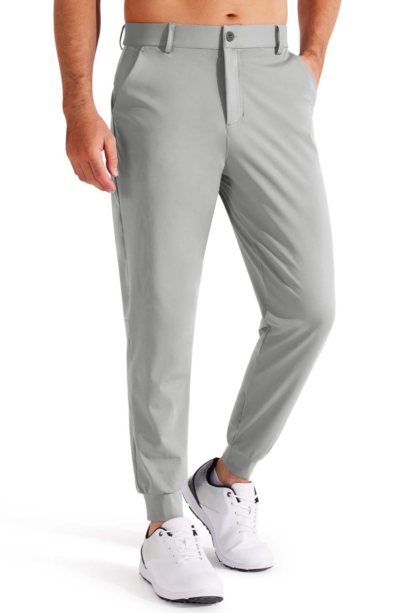 Libin Men's Dress Pants Work Golf Pants Sweatpants Joggers Track Athletic Casual Travel Business, Oyster Grey M - Image 1