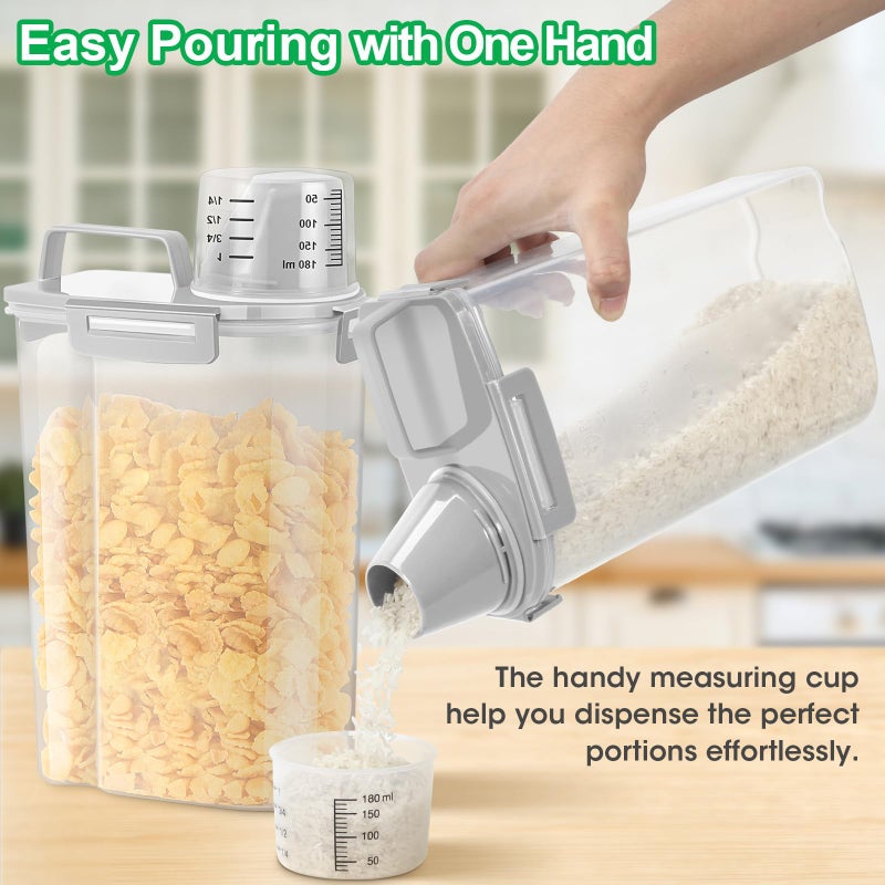 TBMax Rice Storage Container 3 to 5 Lbs - Small Pet Dog Cat Food Container Dispenser with Easy Pouring Spout & Cup, Portable Cereal Container for Small Spaces, Travel, or Daily Use - Image 4