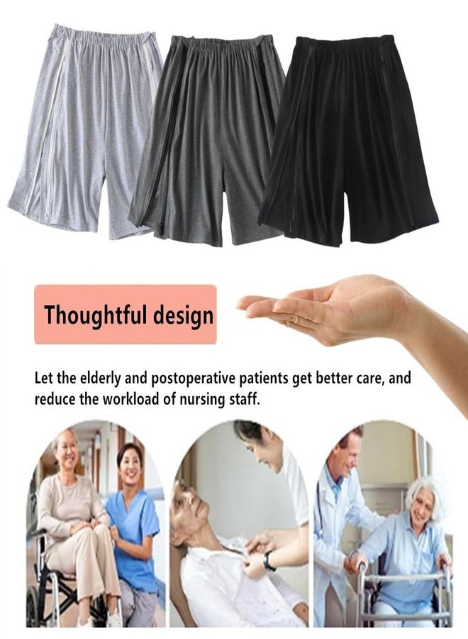 LAROTSUBA Bedridden Patient Clothing,Full Open Patients Care Trousers,Unisex Fracture Pants,Disability Clothes with Zippers,Suit for Fracture,Disable,Elderly(Black,XL - Image 2