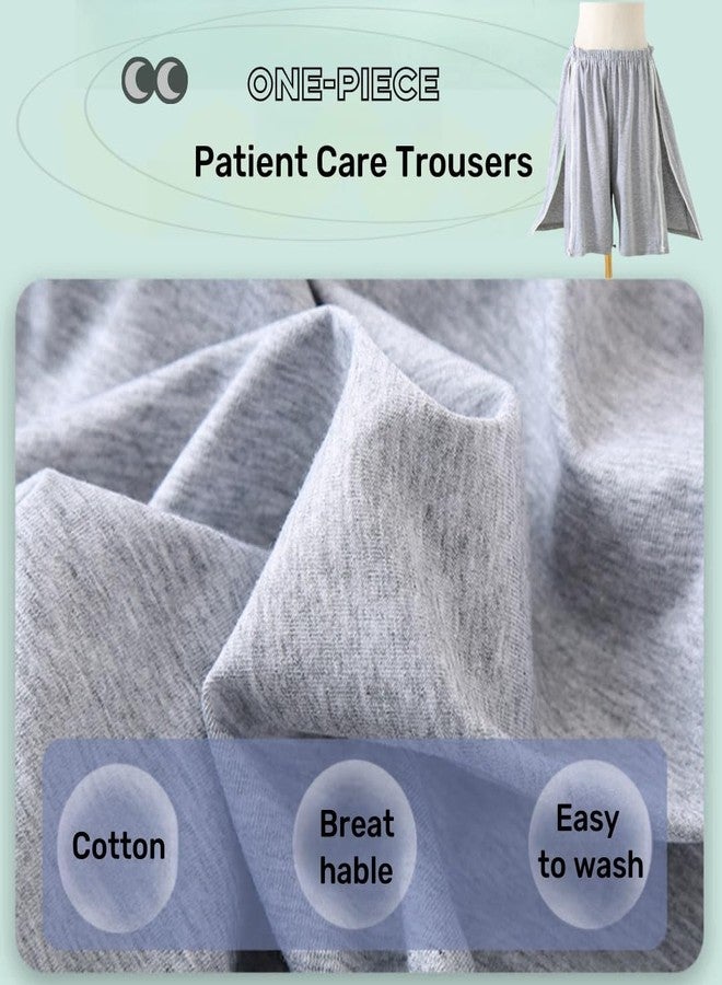 LAROTSUBA Bedridden Patient Clothing,Full Open Patients Care Trousers,Unisex Fracture Pants,Disability Clothes with Zippers,Suit for Fracture,Disable,Elderly(Black,XL - Image 4