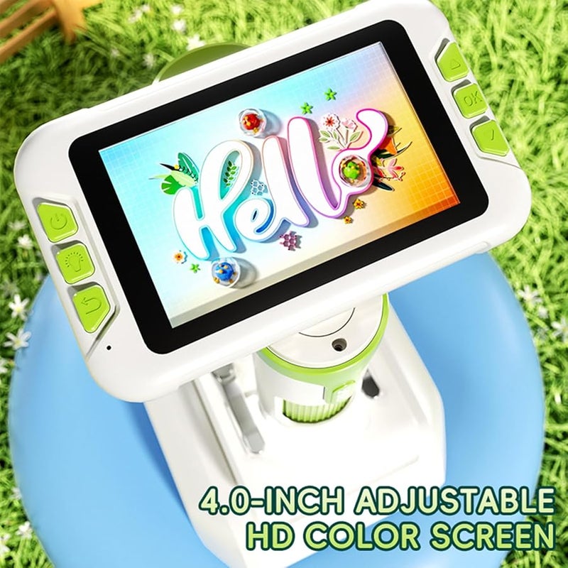 Kids Microscope Kit 4 Inch HD Screen Portable Handheld Science Educational Kit for Children Age 5 18 - Image 3