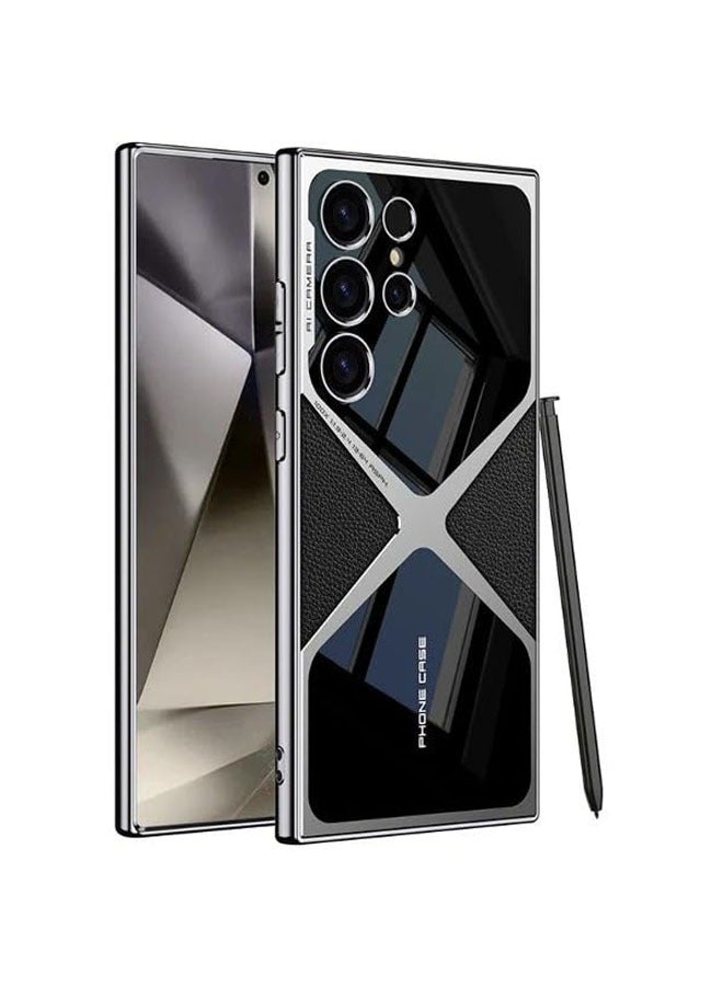 عام غطاء حماية من الجلد اللامع لجهاز سامسونج جالاكسي S23 ألترا، يوفر حماية ضد الصدمات، مصمم للأعمال، يشمل الغطاء الخلفي (بدون قلم). - Image 1