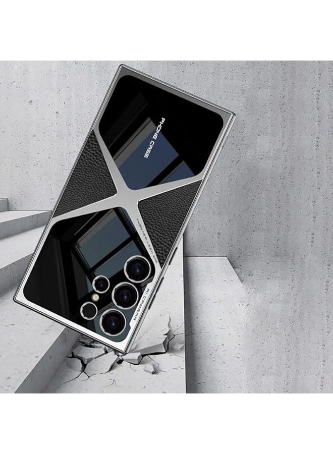 عام غطاء حماية من الجلد اللامع لجهاز سامسونج جالاكسي S23 ألترا، يوفر حماية ضد الصدمات، مصمم للأعمال، يشمل الغطاء الخلفي (بدون قلم). - Image 4