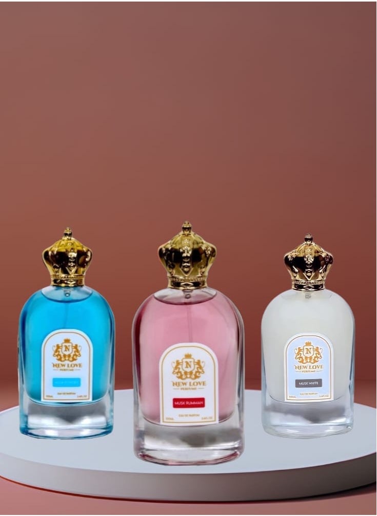 NEW LOVE - A set of pomegranate musk, powder musk and special white musk perfume, 100ml EDP - Image 1