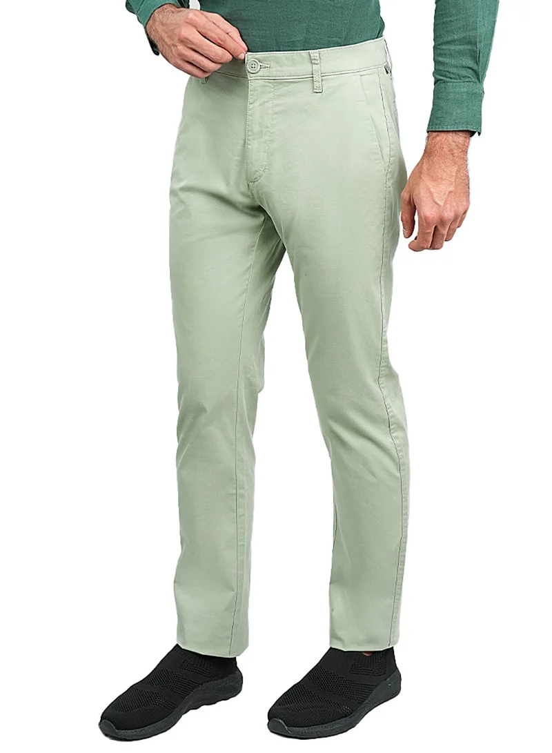 Men’s Slim Tapered Stretch Twill Khakis with Elastic Waist