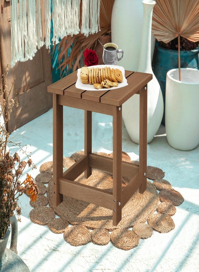 LZRS Adirondack Square Outdoor Side Table, Pool Composite Patio Table,HDPE End Tables for Backyard,Pool, Indoor Companion, Easy Maintenance & Weather Resistant(Brown) - Image 2