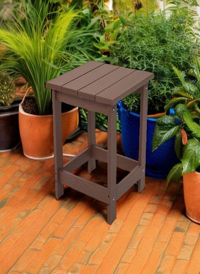 LZRS Adirondack Square Outdoor Side Table, Pool Composite Patio Table,HDPE End Tables for Backyard,Pool, Indoor Companion, Easy Maintenance & Weather Resistant(Brown) - Image 5