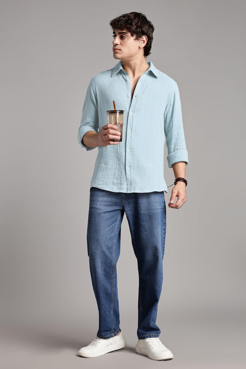 FYLTR Men's Solid Casual Shirt with Patch Pocket with Spread Collar- 100% Cotton | Regular Fit | Full Sleeves | Soft & Comfortable | Summer Shirts for Men - Image 3