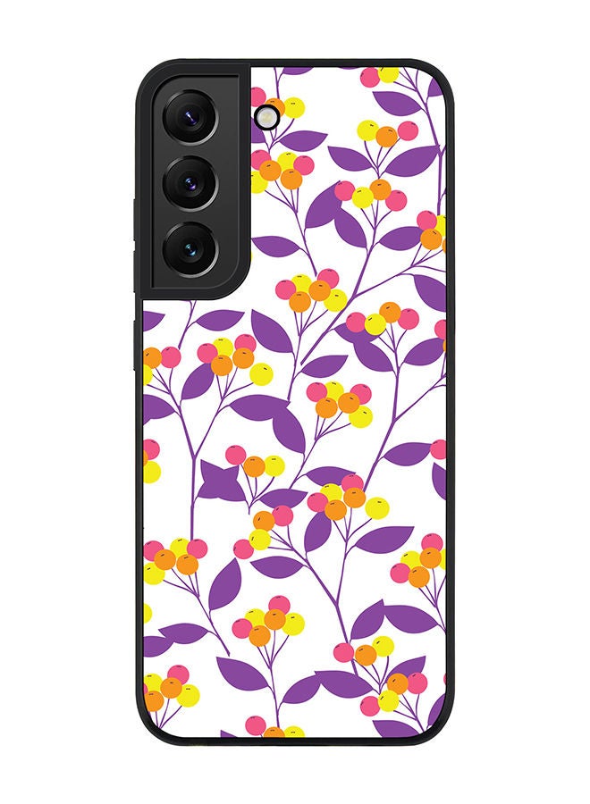 Stylizedd Rugged Black edge case for Samsung Galaxy S21 FE 5G Slim fit Soft Case Flexible Rubber Edges Anti Drop TPU Gel Thin Cover - Purple Spring - Image 1