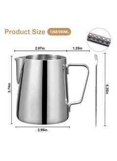 Supvox® 12oz Milk Frothing Pitcher with Scale, Stainless Steel Espresso Milk Frothing Pitchers for Cappuccino Barista Steam Pitchers Milk Jug Cup with Decorating Pen Latte Art - pzsku/Z1B4D43F58FCC482D57D5Z/45/_/1740118693/16c86589-1394-4602-82b1-ad103d27bb5b