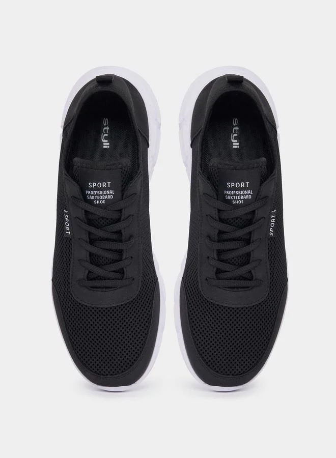 Styli Breathable Lightweight Mesh Lace Up Sneakers