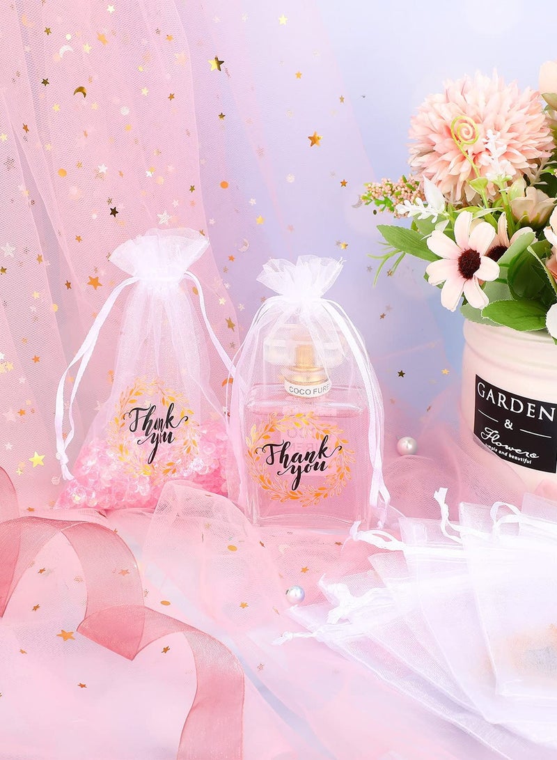 50 PCS Sheer Drawstring Organza Jewelry Favor Pouches, 4x6 Mesh Wedding Party Festival Gift Bags Candy Bags, Organza Tulle Favor Bags (White) - Image 2