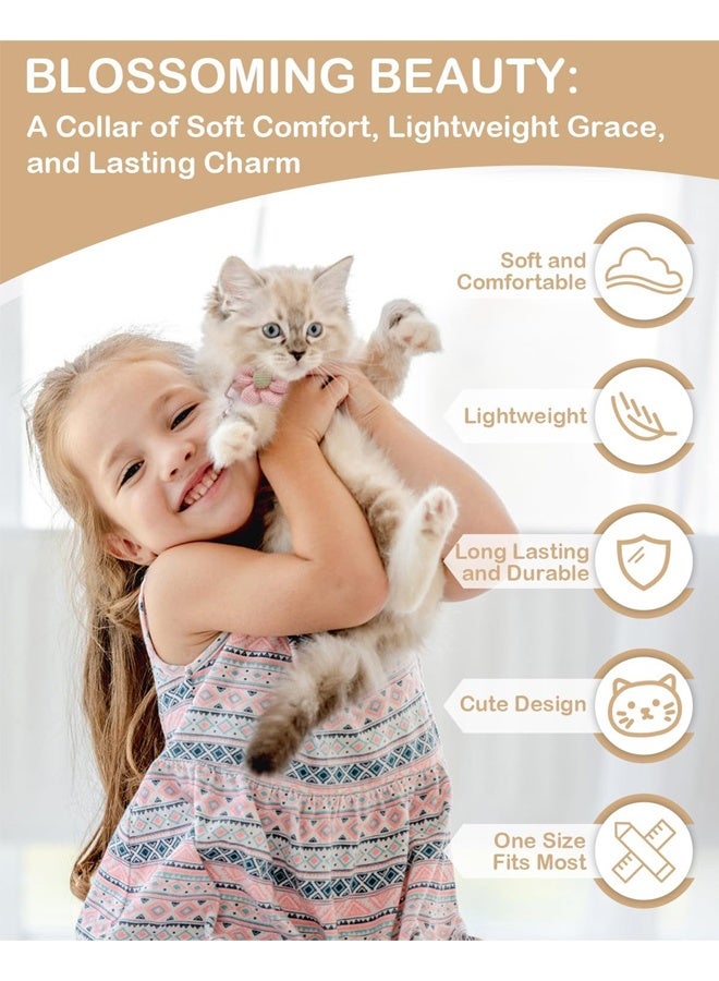 2 PCS Breakaway Cat Collars with Bells, Kitten Collar for Girl Boy Adjustable Safety Kitty Collars for Cats Puppy and Small Pets (Pink + White) - Image 3