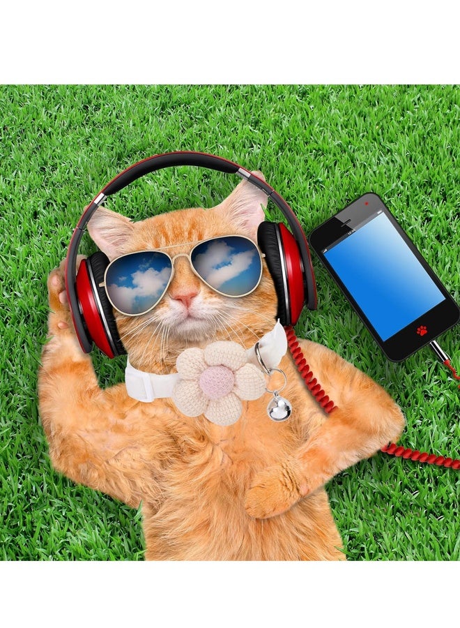 2 PCS Breakaway Cat Collars with Bells, Kitten Collar for Girl Boy Adjustable Safety Kitty Collars for Cats Puppy and Small Pets (Pink + White) - Image 5