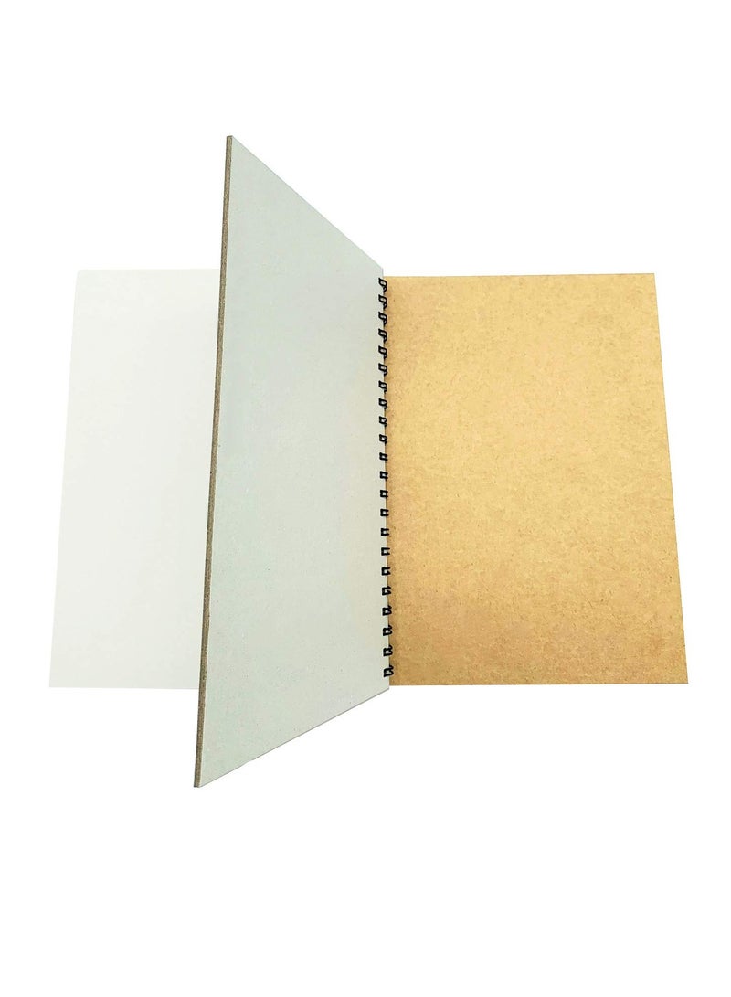 SYOSI دفتر رسم حلزوني كبير، غلاف كرافت، لوحة رسم فارغة، سلكية، للرسم والتلوين، 8.5 × 11 بوصة (عبوة من قطعتين)، 200 ورقة، 100 ورقة، 200 صفحة لكل ورقة - Image 3