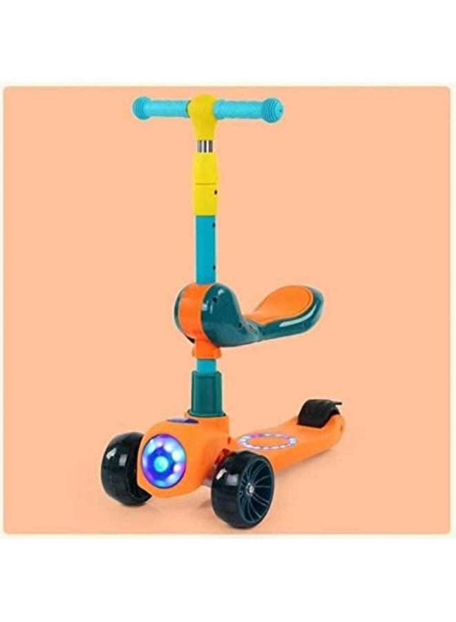 Flashing wheel PVC wheel kid scooter children kids kick scooter with seat  - Image 2