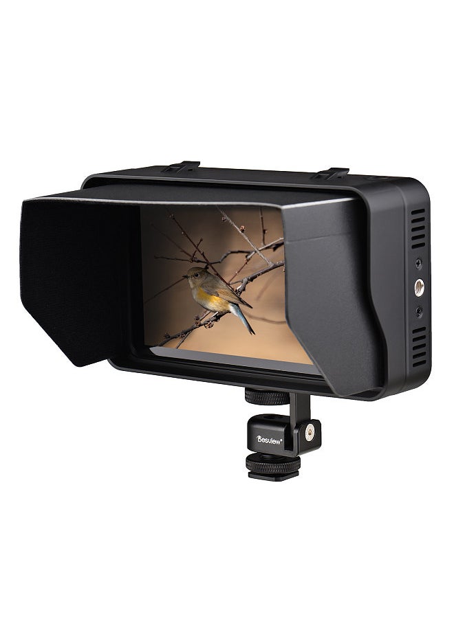 Generic - R5II 5.5 Inch Compact 4K Camera Field Monitor Touchscreen HDMI Input & Output 800Nits Hight Brightness HDR Monitoring 3D LUT with Sunshade for DSLR Camera - Image 1