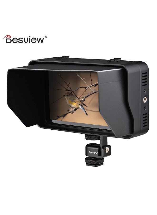 Generic - R5II 5.5 Inch Compact 4K Camera Field Monitor Touchscreen HDMI Input & Output 800Nits Hight Brightness HDR Monitoring 3D LUT with Sunshade for DSLR Camera - Image 1