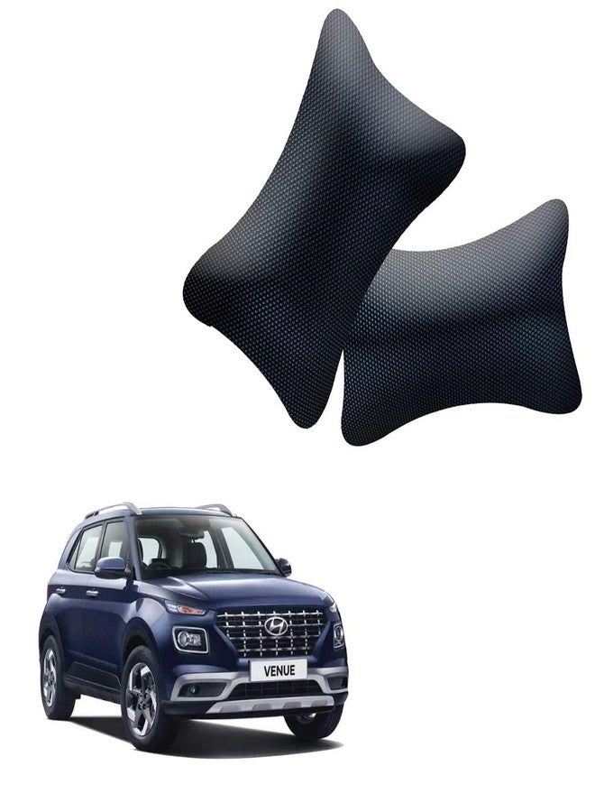 NikrokZ Dotted Design Black Car Neck Rest Cushion for Venue_1151 - Image 1