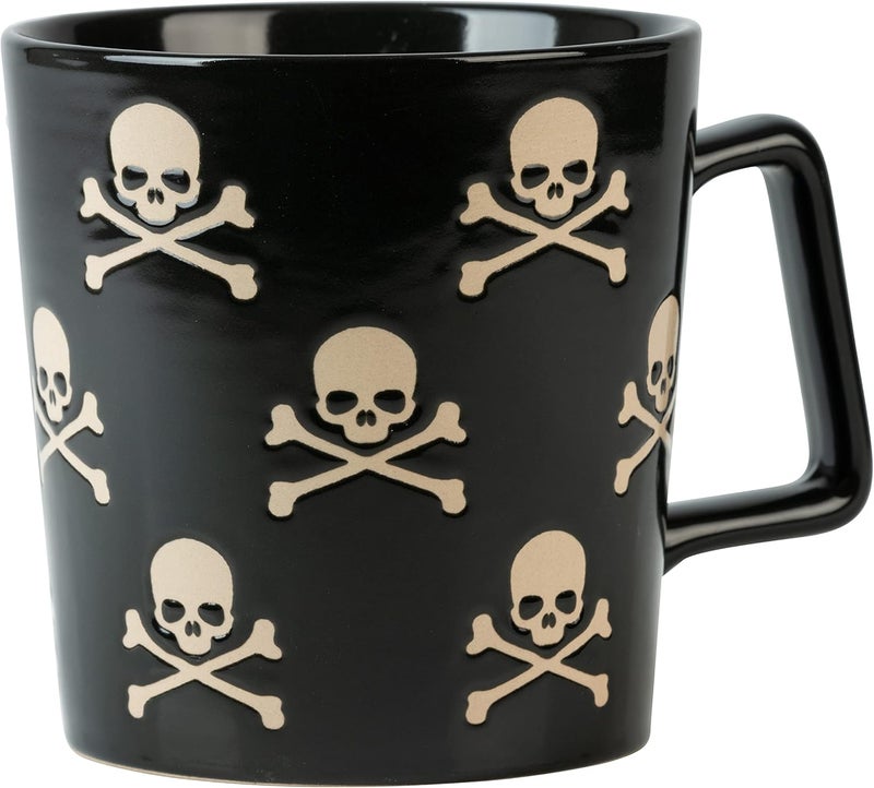 10 Strawberry Street Skull and Crossbones 20 oz Wax Resist Mug Set of 4 - Image 3
