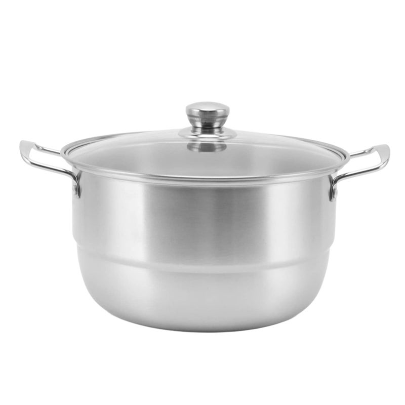 Double Layer Stainless Steel Vegetable Steaming Pot Large Capacity With Glass Lid - Image 4