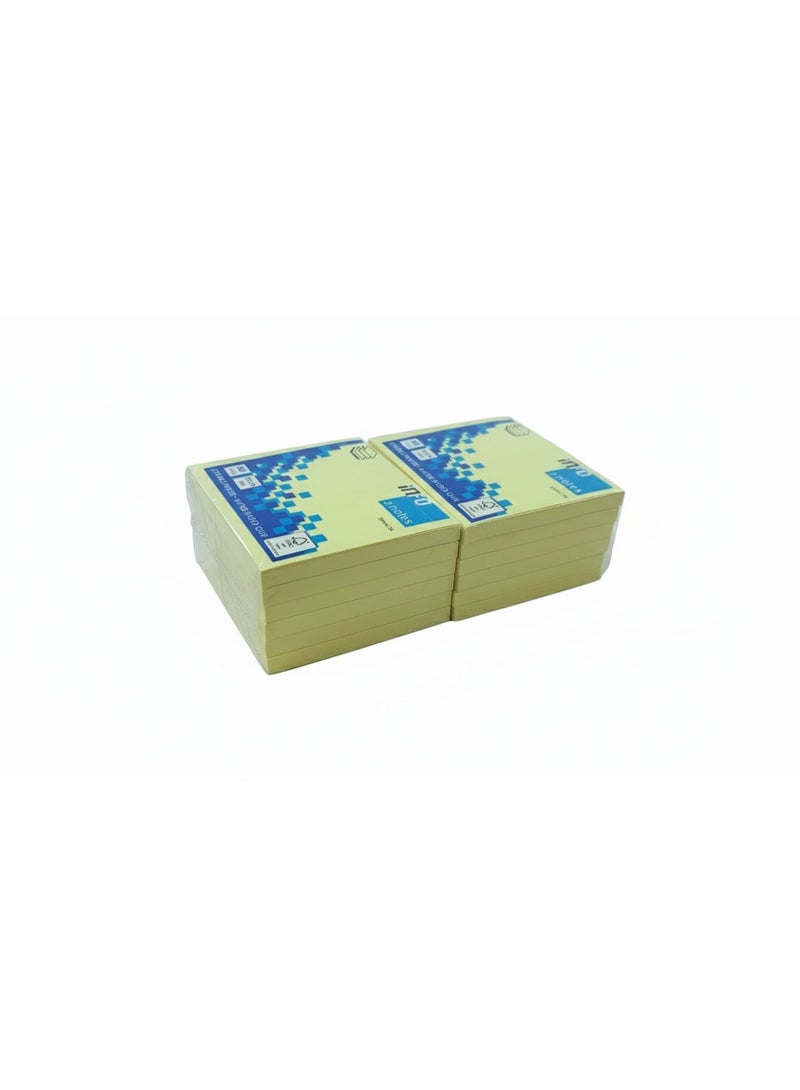 infonotes InfoNote - Sticky Yellow Z-Notes - 75 x 75 mm - 80 Sheets 12pcs - Image 2
