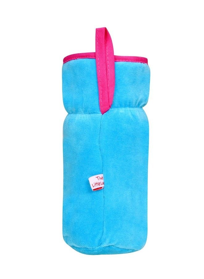 The Little Lookers Bottle Covers For Philips Avent;Broad Neck Feeders Soft Plush Cute Animated Patterned Stretchable Baby Feeding Bottle Cover With Easy To Hold Strap For 240 260Ml And 330Ml (Blue)  - Image 3