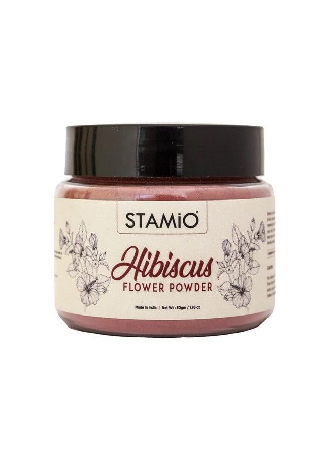 STAMIO Pure Hibiscus Powder For Hair Care Skin Cleansing Conditioning Mask Face Pack Scrub Wash ; Rosasinensis ; 50Gm - Image 2