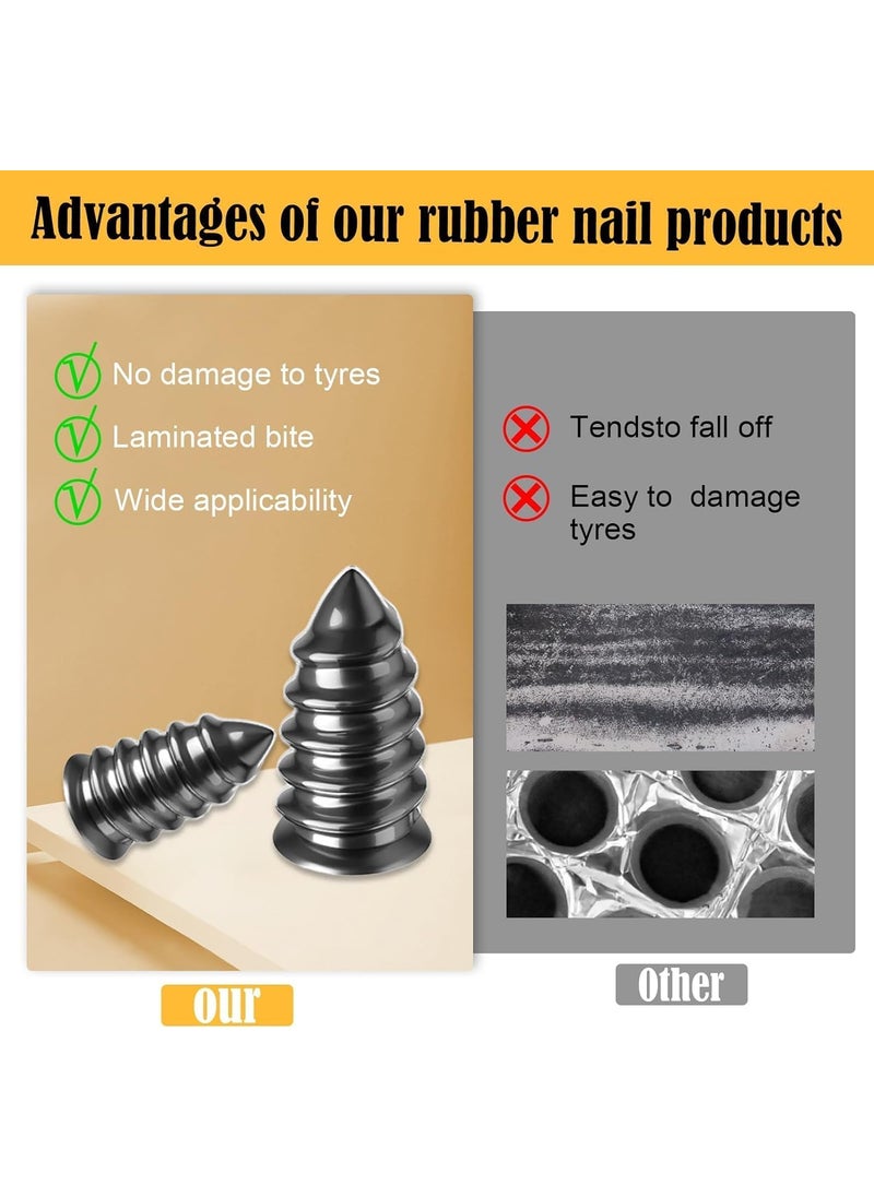 ULTRINA ULTRINA Tyre Repair Screws  Rubber Screw Tyre Plugs  Quick  Easy Vacuum Tyre Repair Nail  Fast Puncture Repair Rubber Screw for Car Bike Auto Motorcycle Truck Tractor All Tyre PACK OF 10  - Image 5