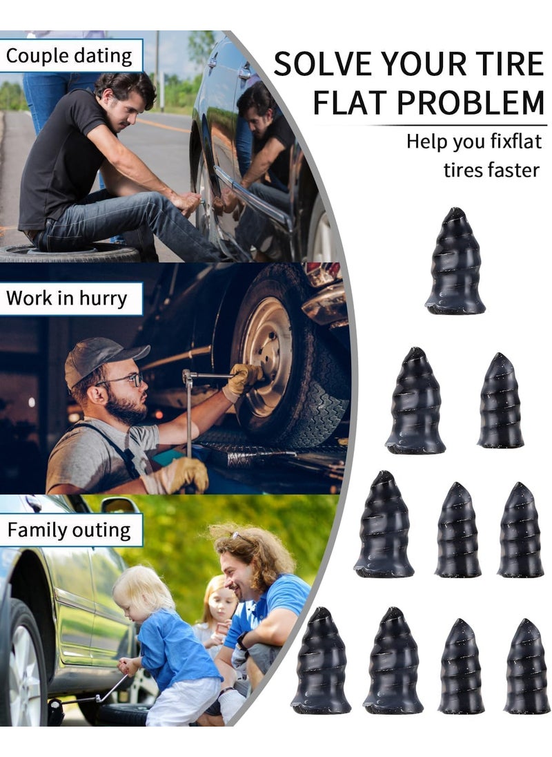 ULTRINA ULTRINA Tyre Repair Screws  Rubber Screw Tyre Plugs  Quick  Easy Vacuum Tyre Repair Nail  Fast Puncture Repair Rubber Screw for Car Bike Auto Motorcycle Truck Tractor All Tyre PACK OF 10  - Image 4
