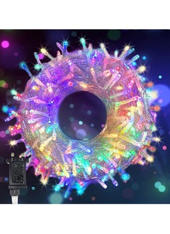 بامير متعدد الألوان 48 متر 480 LED سلسلة أضواء LED سلك أبيض، شريط LED للديكور المنزلي لعيد الميلاد وعيد رمضان وديوالي وديكور حفلات الزفاف 8 أوضاع زر التحكم في التشغيل والإيقاف  - Image 2