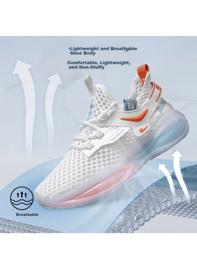 Warrior Men's Summer Breathable Sports Mesh Sandals Creek Shoes 4617 White Orange Blue Size 44