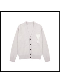 Generic Trendy Brand Love Knit Cardigan Oversized V-Neck Sweater Yellow [a8129]  - Image 3