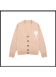 Generic Trendy Brand Love Knit Cardigan Oversized V-Neck Sweater Yellow [a8129]  - Image 4
