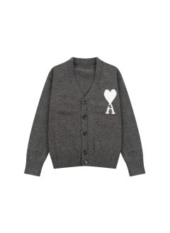 Generic Trendy Brand Love Knit Cardigan Oversized V-Neck Sweater Yellow [a8129]  - Image 2