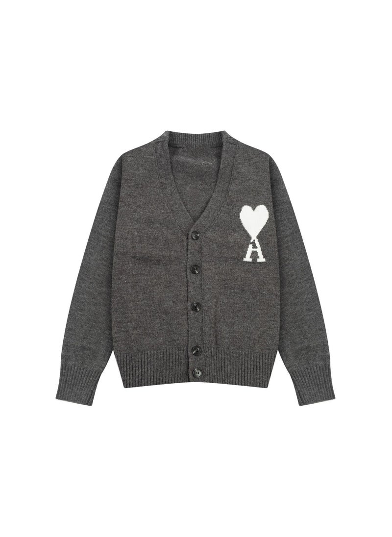Generic - Trendy Brand Love Knit Cardigan Oversized V-Neck Sweater Yellow [a8129] - Image 1