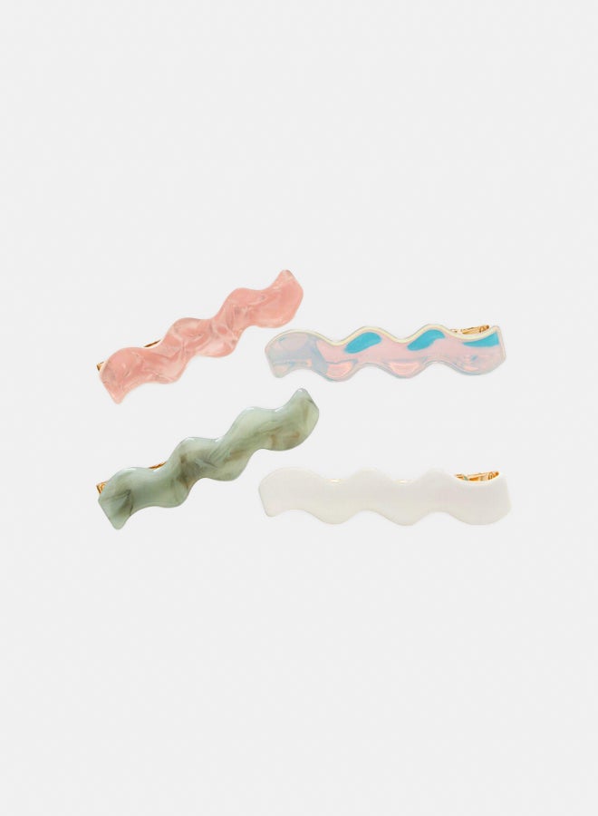 FOREVER 21 Wavy Marble Hair Clip Set  - Image 4