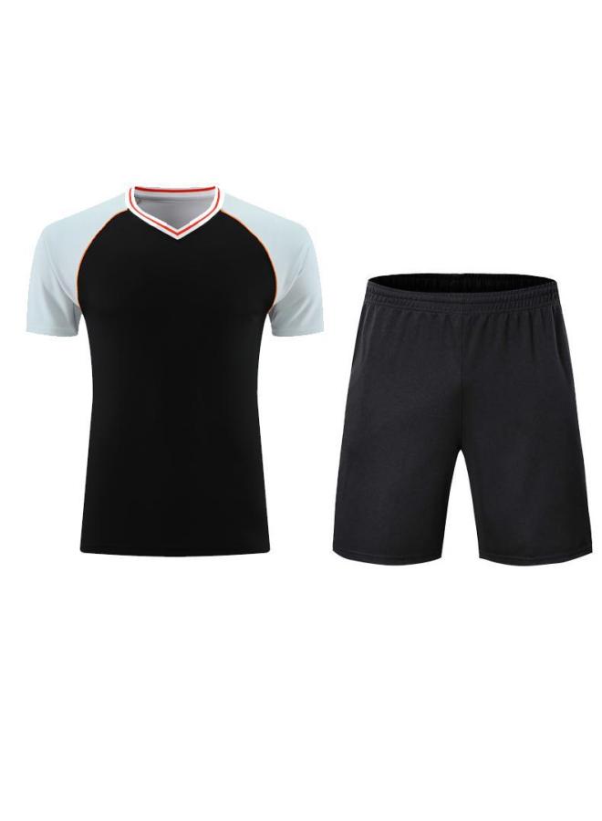 New Basketball Referee Clothing V-neck Top Short-sleeved Men's Summer Referee Clothing Long Shorts Sweat-absorbent Breathable Suit 522