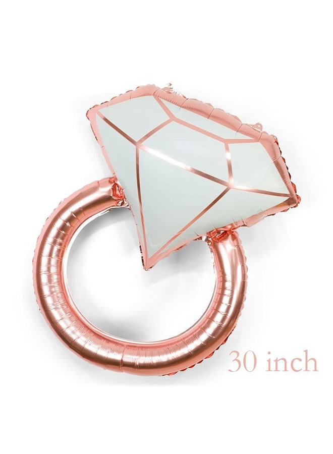 Delphinus Diamond Ring Foil Balloon Set, 5pcs Bridal Shower Supplies for Bridal Shower Bride to be Party Wedding Engagement Decoration - Image 2