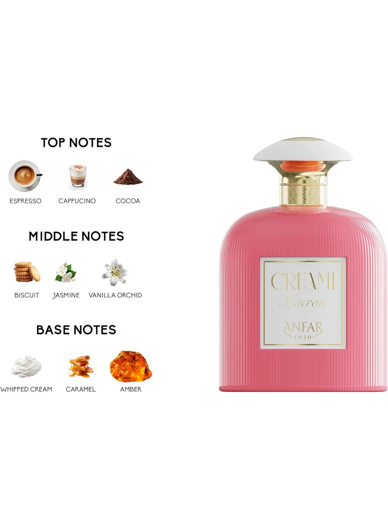 Anfar Anfar Creami Macron Eau de Parfum 100ml – Long Lasting Women’s Gourmand Perfume with Coffee, Cocoa & Cappuccino
