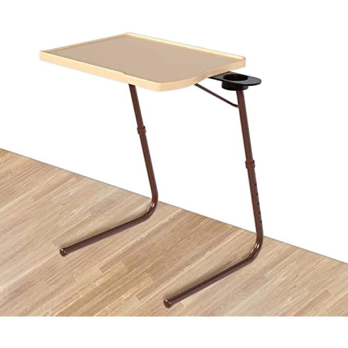 TABLE MAGIC - PRO EXTENDED WORK SPACE LAPTOP TABLE MAT FINISH LAPTOP TABLE MULTIPURPOSE HEIGHT ADJUSTABLE WORK STUDY TV TRAY TABLE LAP DESK (PRO-GOLD MARBLE) - Image 1