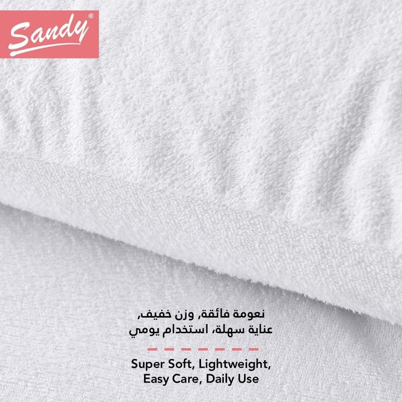 واقي مرتبة لاتكس عالي الجودة ومقاوم للماء من ساندي مع أشرطة مطاطية حول الحواف وجيب عميق يصل إلى 32 سم، مضاد للحساسية، قابل للتنفس وحماية من عث الغبار، (100×200)، أبيض - Image 3