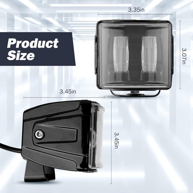 KARSAM 3-Inch 40W Dual Color LED Pod Lights with DT Plug Wiring Harness for Offroad Vehicles - Image 4