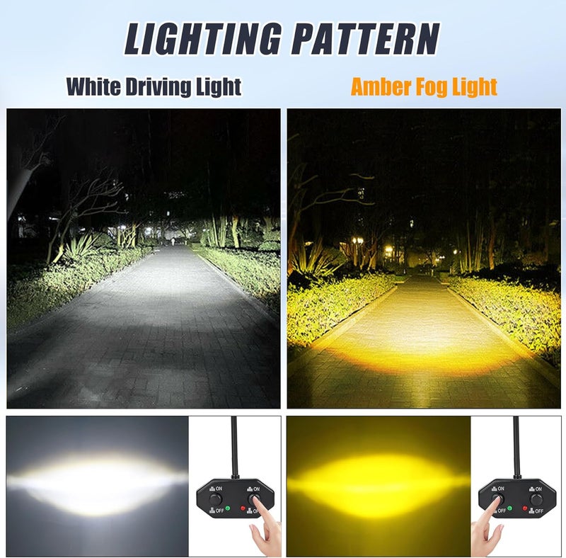 KARSAM 3-Inch 40W Dual Color LED Pod Lights with DT Plug Wiring Harness for Offroad Vehicles - Image 2