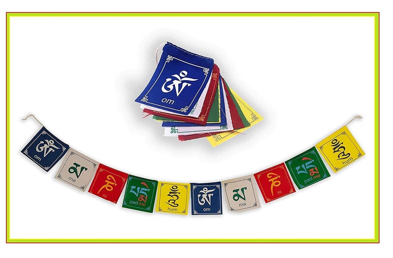 Aternal Tibetan Flag for Bike Decoration Small Buddhist Prayer Flag Ladakh Motorbike Velvet Accessories Décor Items for Cycle with Tibetan Keychain - Image 3