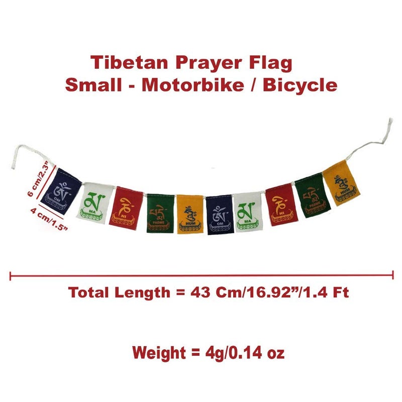 Aternal Tibetan Flag for Bike Decoration Small Buddhist Prayer Flag Ladakh Motorbike Velvet Accessories Décor Items for Cycle with Tibetan Keychain - Image 2